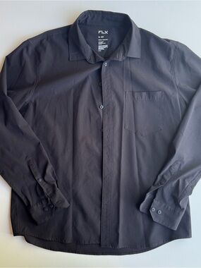 FLX Men's Black Long-Sleeve Dress Shirt